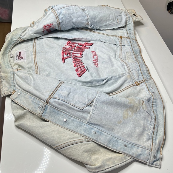 Planet Hollywood Chicago Sz S Vintage 1991 Acid Washed Loose Fit Denim Jacket - Picture 8 of 13